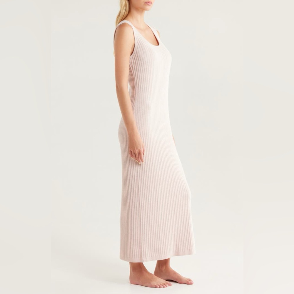 Barefoot Dreams Cozy Chic Ultra Lite Rib Nightgown Cream Ribbed Maxi Dress XL - Picture 3 of 10